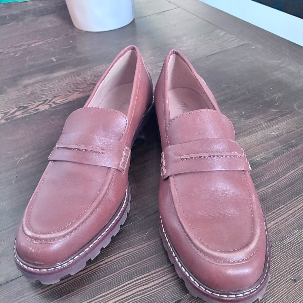 Madewell Brown Leather Penny Loafers